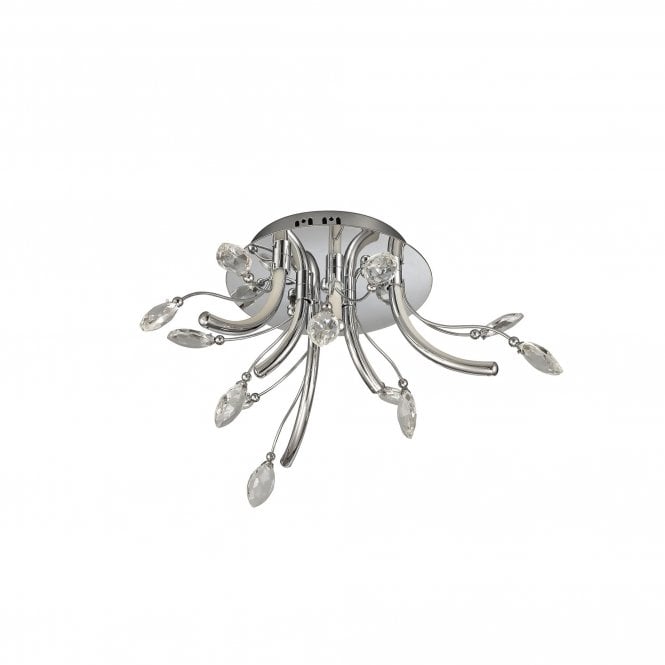 CHARLOTTE Integral LED Light Flush Ceiling Fitting Chrome Small