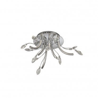 CHARLOTTE Integral LED Light Flush Ceiling Fitting Chrome Small
