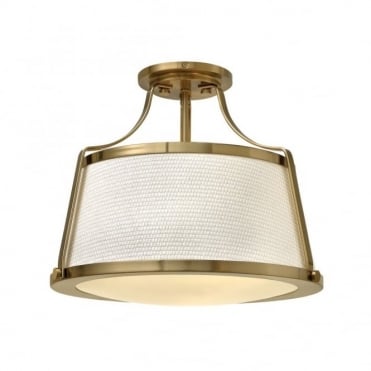 CHARLOTTE - Semi-Flush in Antique Brass