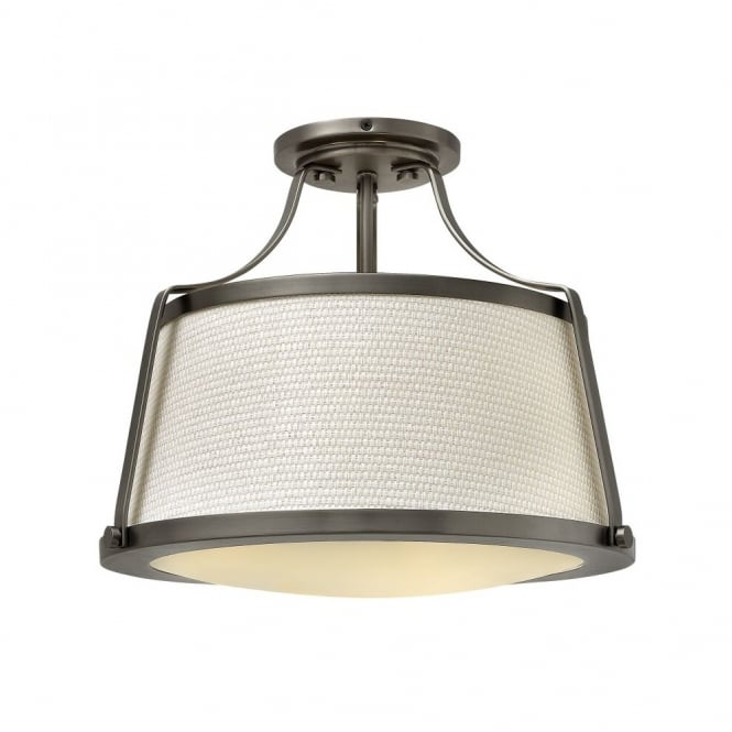 CHARLOTTE - Semi-Flush in Chrome, Nickel, Cream/Ivory