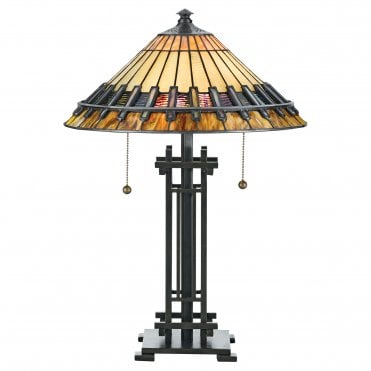 Desk Lamp with Tiffany Glass