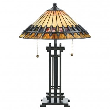 CHASTAIN - Desk Lamp with Tiffany Glass