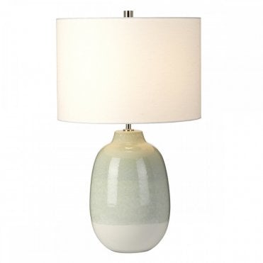 CHELSFIELD Pale Green and White Ceramic Table Lamp with Shade