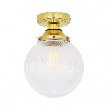 CHERITH Ceiling Industrial Bathroom Ceiling Light Polished Brass IP44