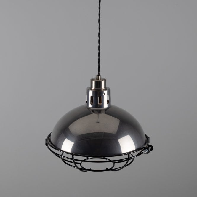 CHESTER - Cage Lamp Industrial Factory Light In Antique Silver