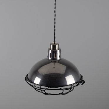CHESTER - Cage Lamp Industrial Factory Light In Antique Silver