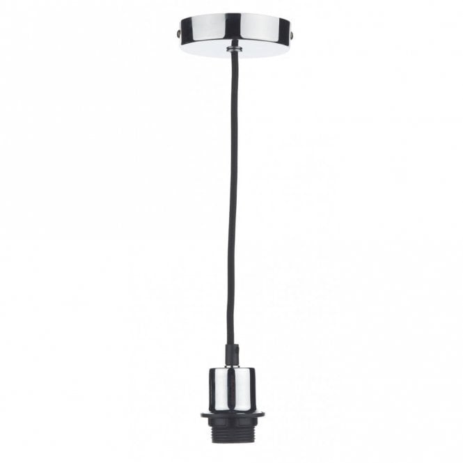 CHROME - Pendant Suspension With Black Braided Cable