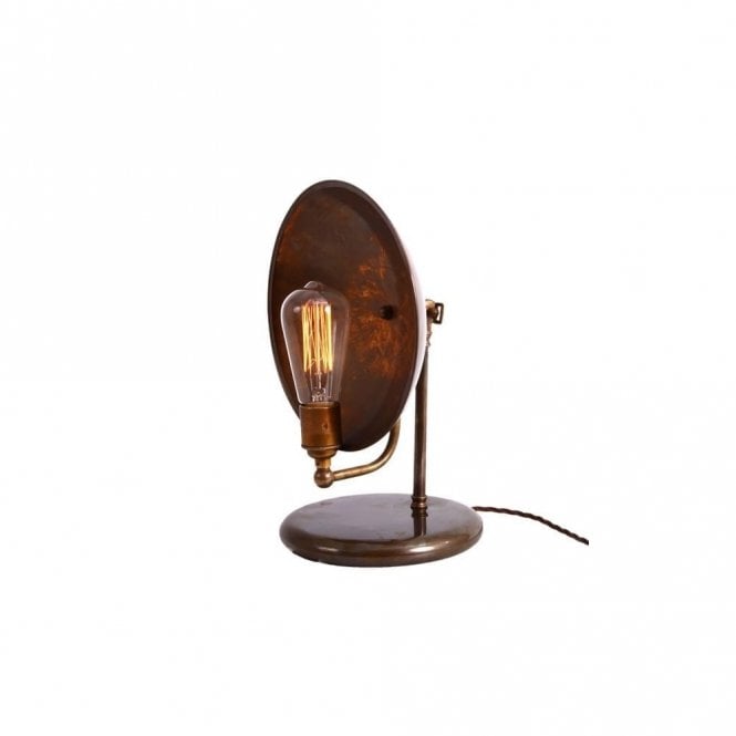 Chulainn - Industrial Dish Table Lamp In Antique Brass