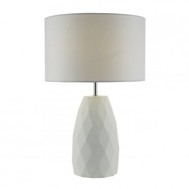 CIARA - Table Lamp White Complete With Shade Ceramic