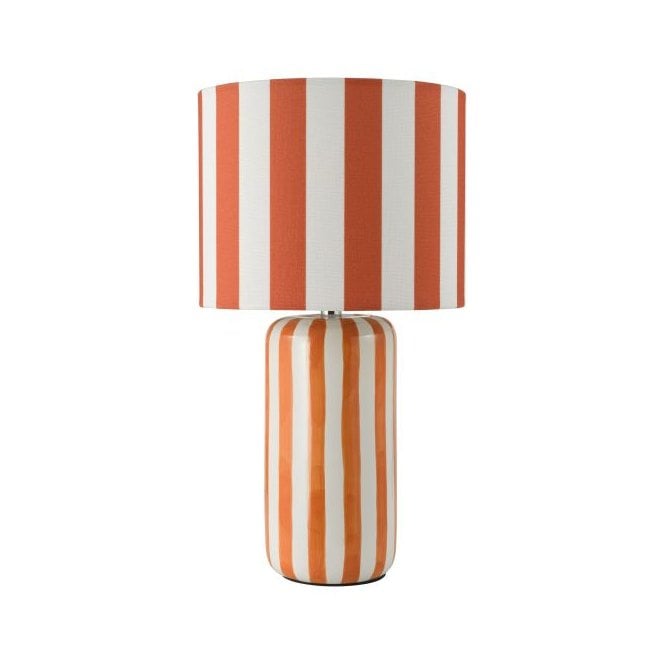 Cicada Ceramic Table Lamp with Shade - Orange