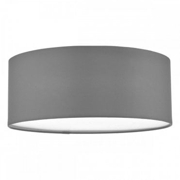 CIERRO 40cm 3 Light Ceiling Flush Light in Grey with Diffuser