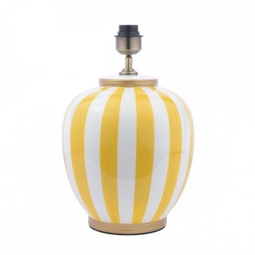 white & yellow stripe ceramic table lmap