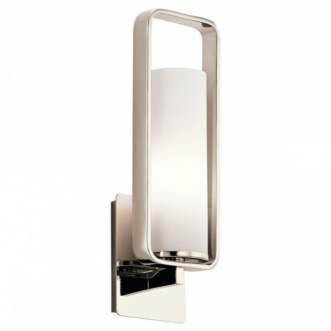 CITY Loft Modern Wall Light Polished Nickel Frame and Opal Glass