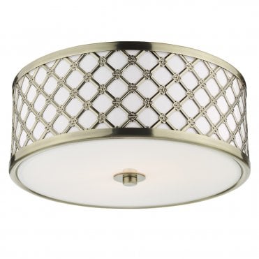 Geometric Art Deco Antique brass ceiling light