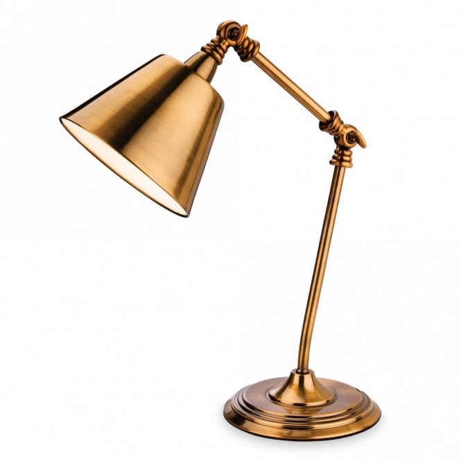 CLARION Table Lamp, Antique Gold