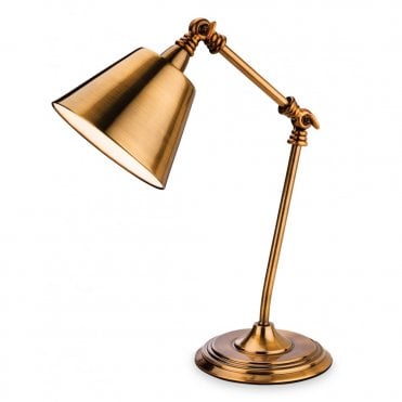 CLARION Table Lamp, Antique Gold