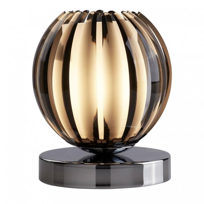 CLAW CHROME AND SMOKED GLASS TOUCH LAMP