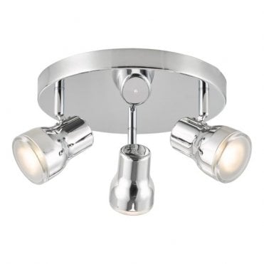 Clint 3 Light IP44 Bathroom Cluster Spotlight - Polished Chrome