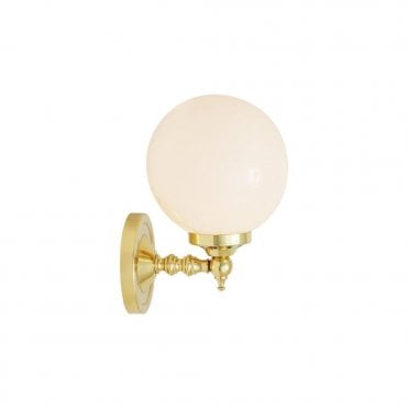CLOGHAN - Modern Globe Wall Light In Polished Brass