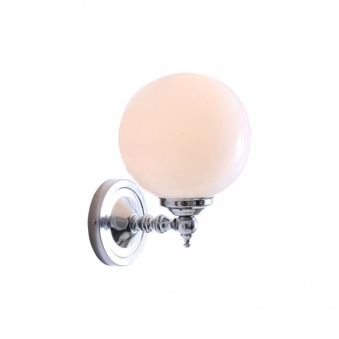 CLOGHAN - Modern Globe Wall Light In Polished Chrome