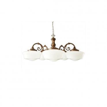 CLONES - 5 Arm 1920'S Schoolhouse Light In Antique Brass