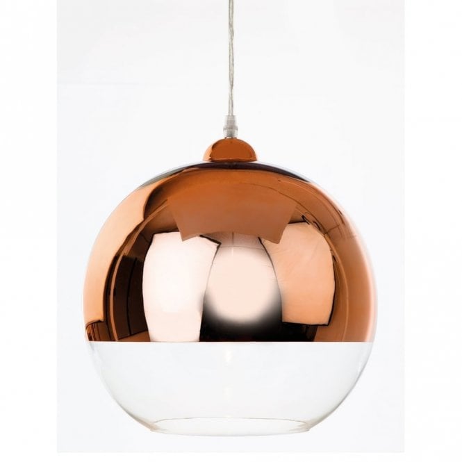 CLUB - Pendant Copper And Clear Glass