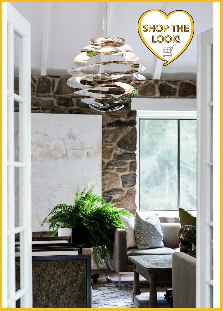 lounge with ribbon light