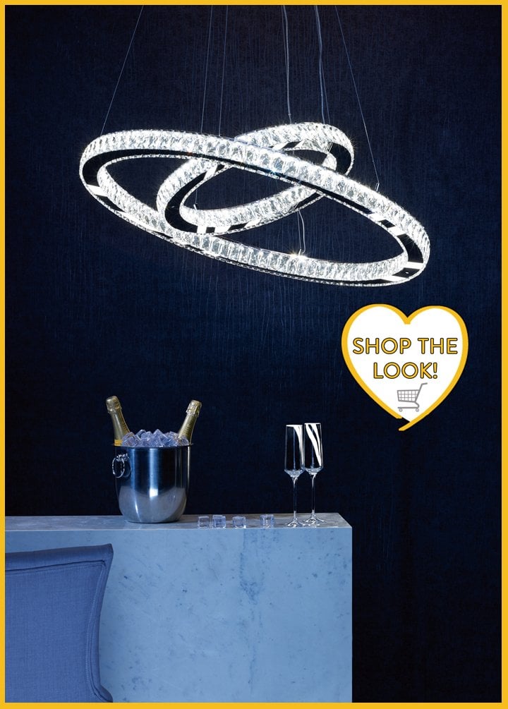 halo style light above ice bucket