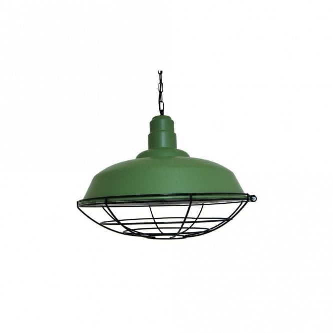 COBAL - Industrial Ceiling Pendant In Matte Powder Coated Sage Green