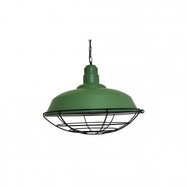 COBAL - Industrial Ceiling Pendant In Matte Powder Coated Sage Green