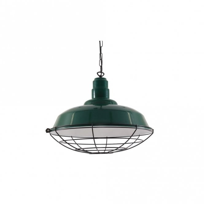 COBAL - Industrial Ceiling Pendant In Powder Coated Racing Green