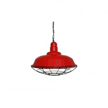 COBAL - Industrial Ceiling Pendant In Powder Coated Red