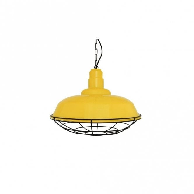 COBAL - Industrial Ceiling Pendant In Powder Coated Yellow