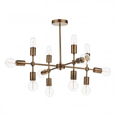 12 Light Ceiling Pendant Old Gold