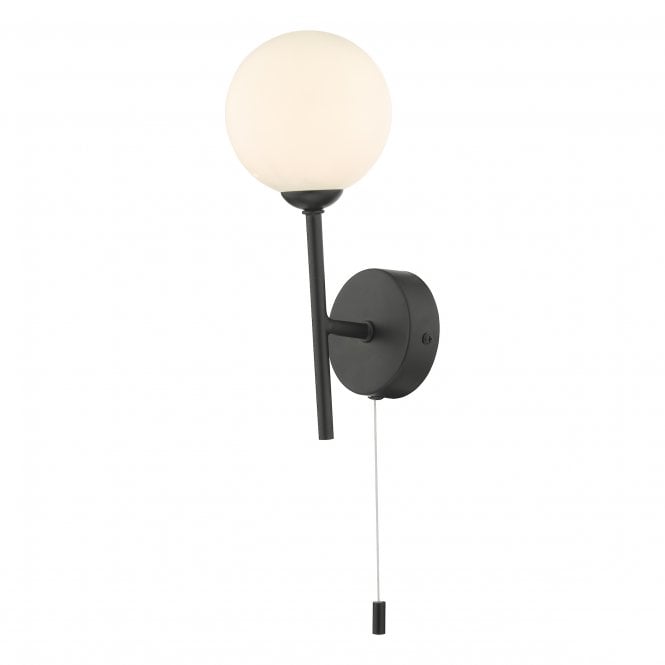COHEN Wall Light Matt Black With Opal Glass
