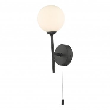 COHEN Wall Light Matt Black With Opal Glass