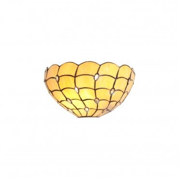 COLLETTE 2 Light Handcrafted Tiffany Wall Light Beige Black
