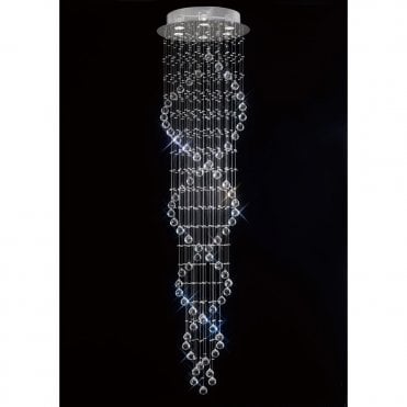 COLORADO Long Drop Crystal Spiral Ceiling Light