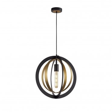COMPASS Ceiling Pendant Light Black/Satin Gold