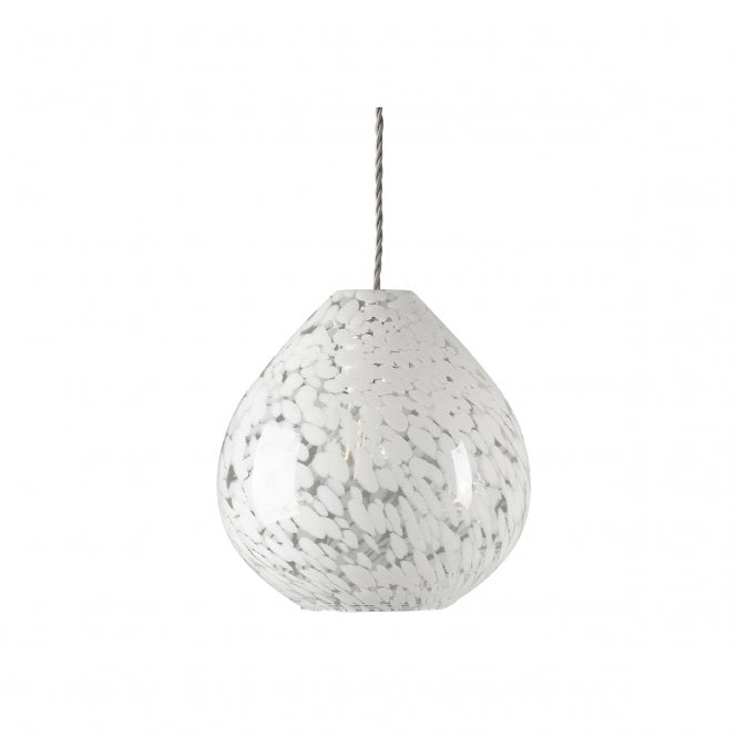 Confetti Easy Fit Shade - White Art Glass & Chrome