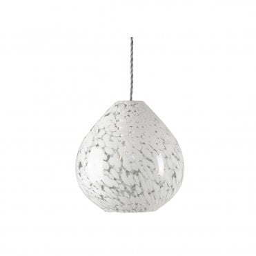 Confetti Easy Fit Shade - White Art Glass & Chrome