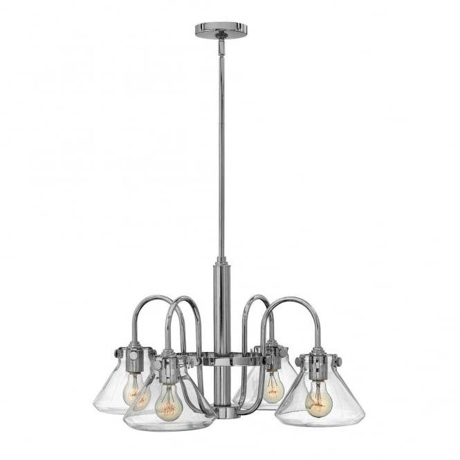 CONGRESS - 4 Light Tapered Clear Glass Chandelier in Chrome
