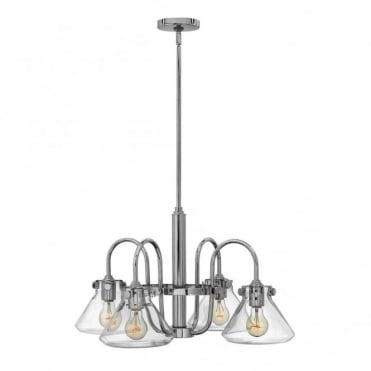 CONGRESS - 4 Light Tapered Clear Glass Chandelier in Chrome
