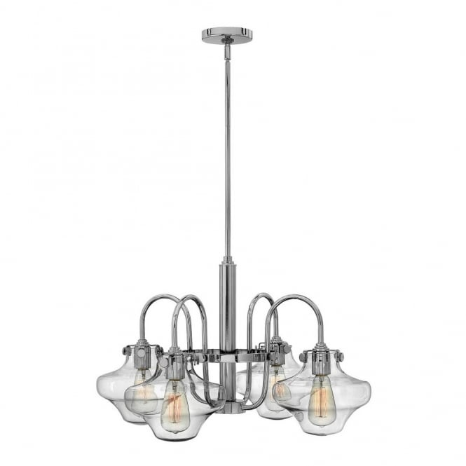 CONGRESS - Clear Glass Chandelier in Chrome, Clear