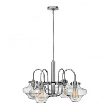 CONGRESS - Clear Glass Chandelier in Chrome, Clear