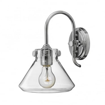 CONGRESS - Tapered Clear Glass Wall Light in Chrome