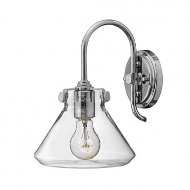 CONGRESS - Tapered Clear Glass Wall Light in Chrome