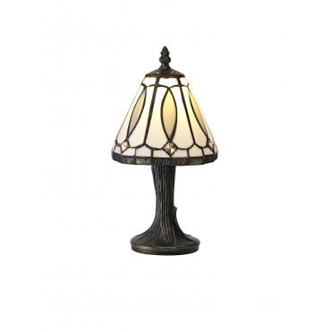 CONNIE Mini Tiffany table lamp in White and Grey