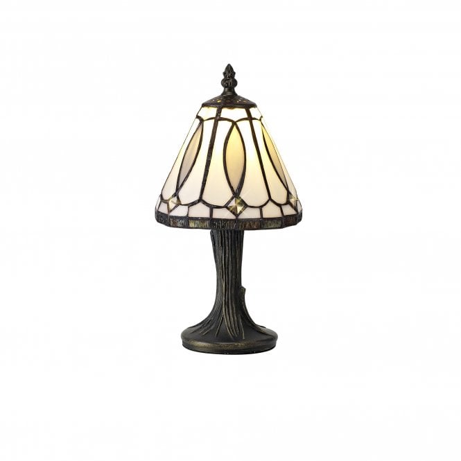 CONNIE Mini Tiffany table lamp in White and Grey