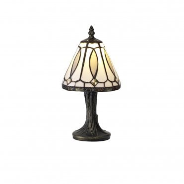 CONNIE Mini Tiffany table lamp in White and Grey